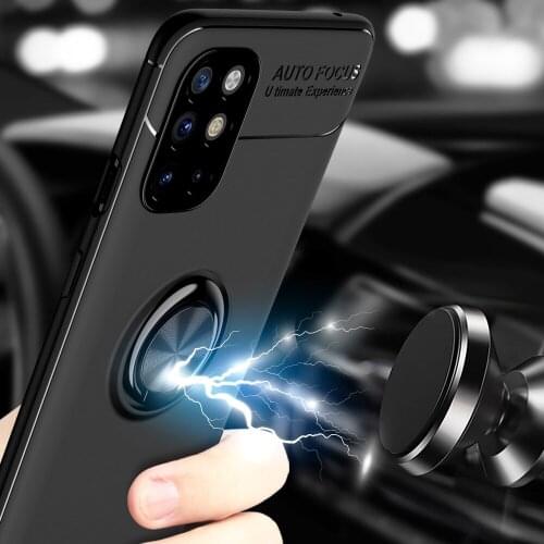 Car Magnetic magnet Case For Oneplus 8T Ring Holder Finger Grip Soft TPU Cover For 1+8T