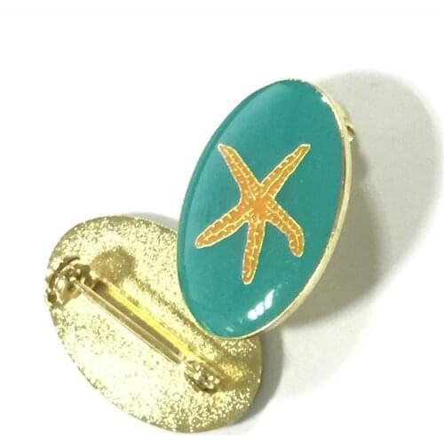 Free Sample Gold Metal Starfish Customized Craft Enamel Lapel Pin