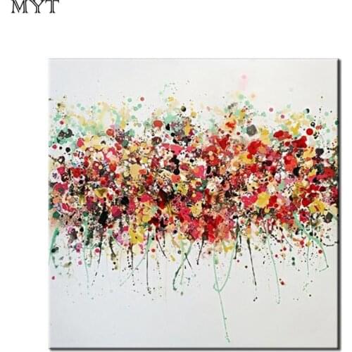 Big sizes Frameless Handmade Color graffiti flowers oil Painting On Canvas Wall art Pictures For Living Room Wall Art Home Decor