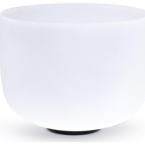 432hz Tuned Frosted Singing Bowl A# note Quartz Crystal Singing Bowl Pineal Chakra 8 inch with rubber mallet and oring