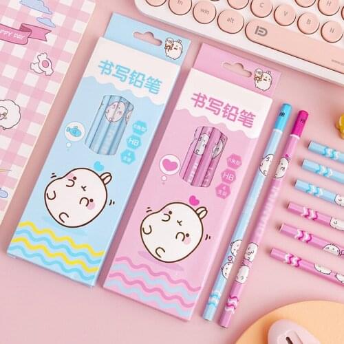 4pcs/Set Cartoon Style Wood Pencil HB Pencil Childrens Gift Students Writing Drawing Pencils School Office Stationery