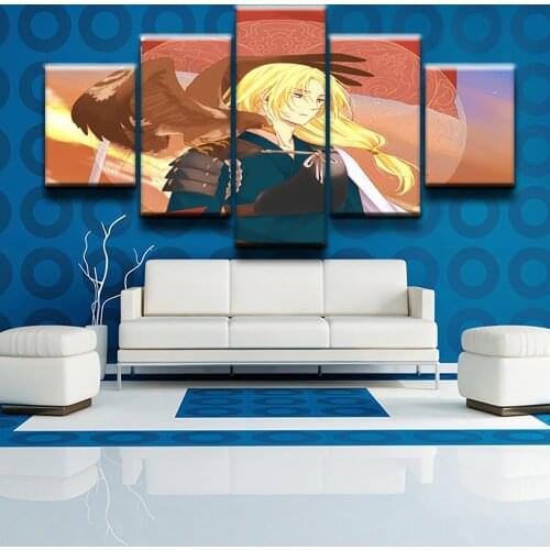 Home Decor Modular Picture Canvas 5 Pieces Yona of the Dawn Animation Painting Modern Printed Poster Wall Art Living Room Frame