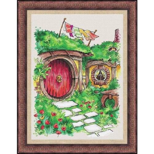 FF MM Gold Collection Counted Cross Stitch Kit Cross stitch RS cotton with cross stitch no print Hobbits Cabin