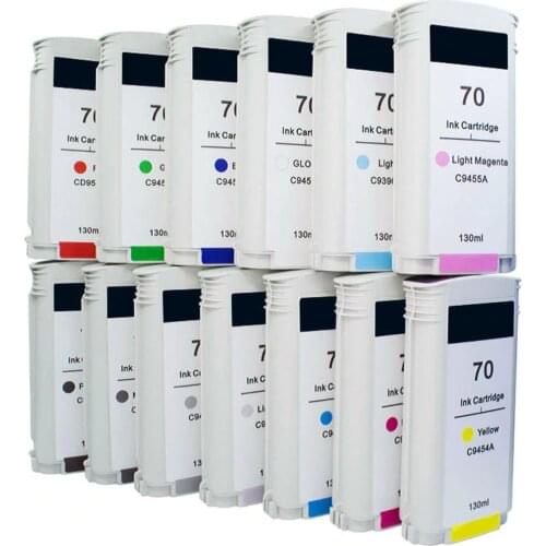 13 color ink cartridge compatible For hp70 replace for 70 Designjet Z2100 Z3100 Z3200 Z5200 130ml