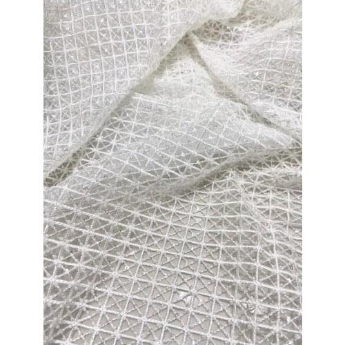 Lattice beaded lace little squre lace with beading bridal dress lace fabrics square lace