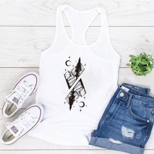 Moon Printed Tank Top Women Sleeveless Tank Tops Women Summer Loose O Neck Vest Femme Casual Plus Size Camiseta Tirantes Mujer
