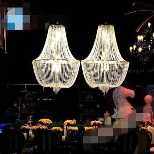 Min order4pcs)10pcs) large wedding crystal candelabra chandelier for wedding hall aisle stands weddings/pillars/ wedding s01182