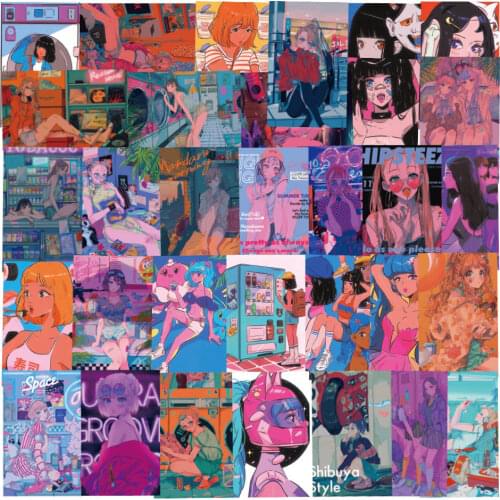 50pcs Sexy Girl Stickers For Notebooks Adesivos Scrapbooking Material Craft Supplies Scrapbook Vintage 90s Stickers Aesthetic