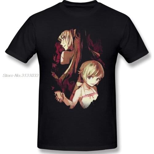 Bleach T-shirts For Men Shinobu Monogatari Funny Men Cotton Tshirt Anime Tees Harajuku Streetwear