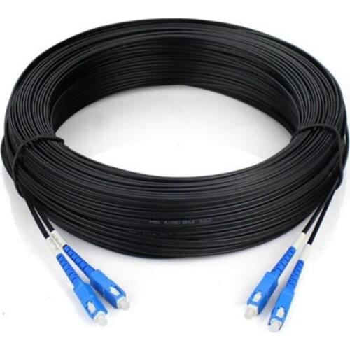 Outdoor 200M SC UPC Fiber Optic Patch Cord 2core Drop Patch Cable optical SM duplex fiber cable Duplex G657A Field Fiber cable