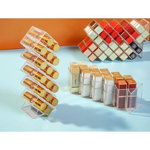 26 Grids Transparent Lipstick Storage Box Acrylic Makeup Organizer jewelry Cosmetic Shelf Desktop Dressing Table Bathroom Use