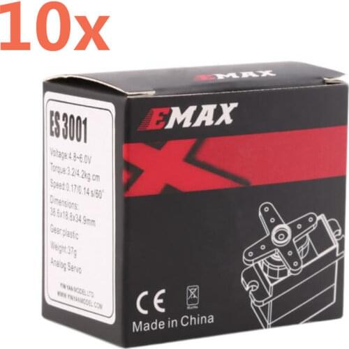 10Piece EMAX Servo ES3001 Standard 43g Servo Motor For Remote Control Cars RC Car Helicopter Boat Airplane (ES08A ES08MA ES08MD)