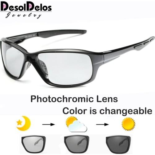 Photochromic Polarized Sunglasses Men Classic Pilot Metal Frame Sun Glasses Women Chameleon Day Night Driving Sunglass B1009