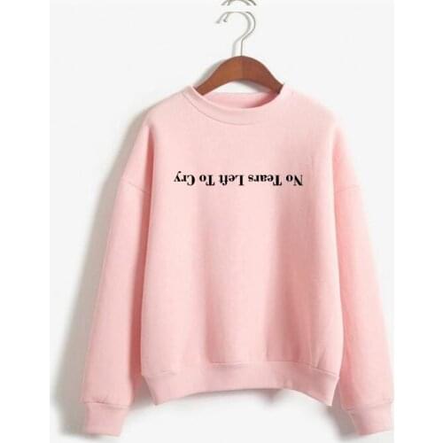 Ariana Grande Sweatshirt No Tears Left To Cry Hoodie Women Print Harajuku God Is A Woman Sweatshirts Pullover Cewneck Warm Tops