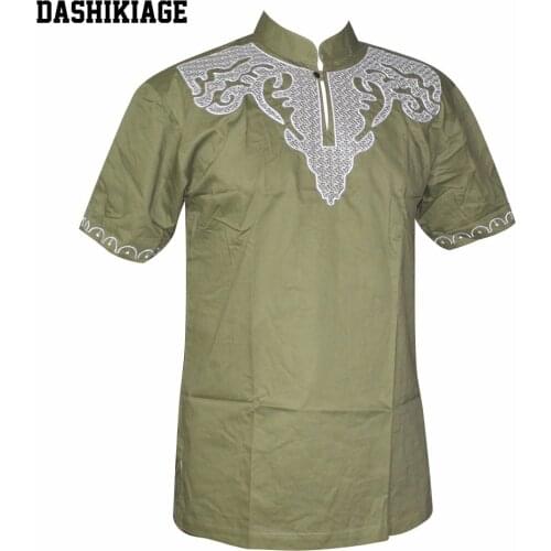 Dashikiage Newest Slim Pan-Africa Embroidered Succunct Dashiki Top Ankara African Vintage T-shirt