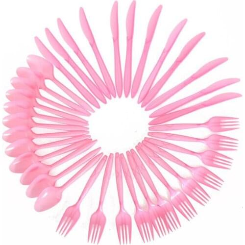 Pack of 36 Plastic Knives Forks Spoons Wedding Birthday Party Disposable Tableware