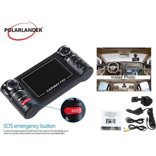 Rotate 120 degree DVR Camcorder 2.7'' 16:9 HD Display Dual Lens F600 Car Digital Video Recorder with 8GB Memory Card Optional