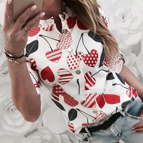 Women Love Casual Button Blouse Long Sleeve Pullover AM1480