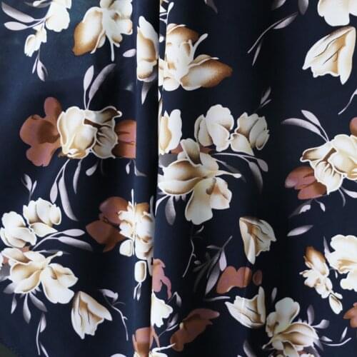 100*145cm vintage flowers fabric viscose soft dress pajamas material