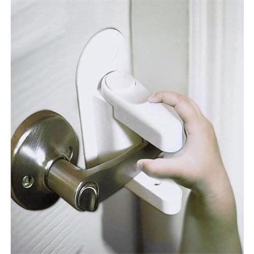 1pc Baby Safety Lock Door Lever Lock Safety Child Proof Doors 3M Adhesive Lever Handle Compatible with Standard Dropship