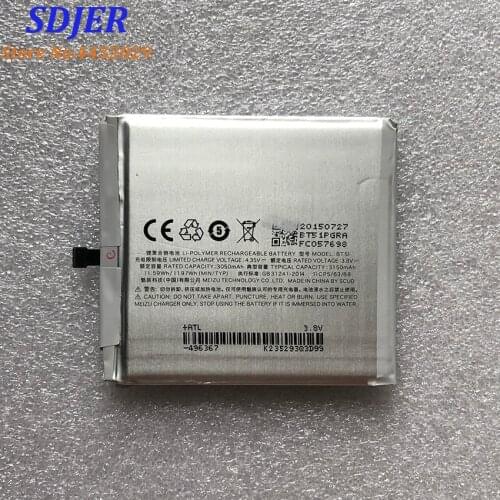 100% Original Backup 3150mAh Battery BT51 For Meizu MX5 Smart Mobile Phone++Tracking Number+In Stock