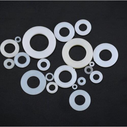 100PCS M2 M2.5 M3 M4 M5 White Plastic Nylon Flat Washer Plane Spacer Insulation Gasket Ring For Screw Bolt Isolation Gasket