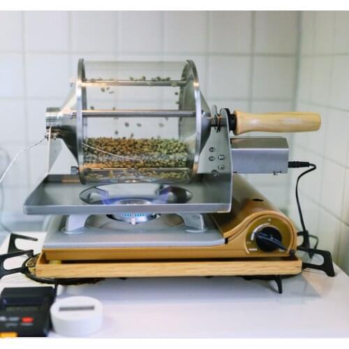 110V/220V Small Household Fuel Gas Coffee Beans Baking Machine Direct Fire Roaster Glass Transparent Visualization Coffeeware