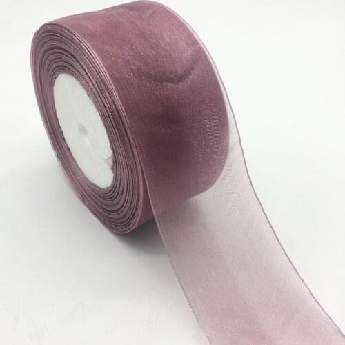 5Yards/lot 2" (50mm) Pale mauve Organza Ribbon Bow Hair Wedding Christmas Decoration DIY Lace Crafts Ribbon