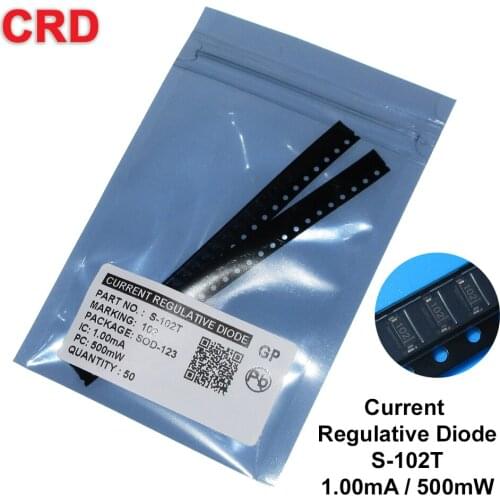 50PCS/LOT CRD Diode kit S-102T 1mA SMD SOD-123 CURRENT REGULATIVE DIODES NEW Free shipping It can be applied to sensors