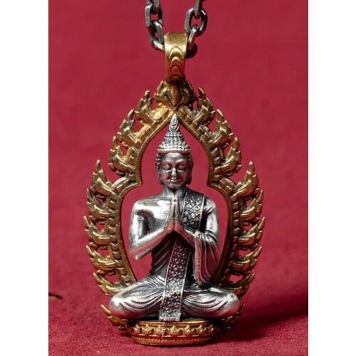 999 Sterling Silver Amitabha Buddha handmade amulet Pendant charm jewelry men women jewelry gift A5830