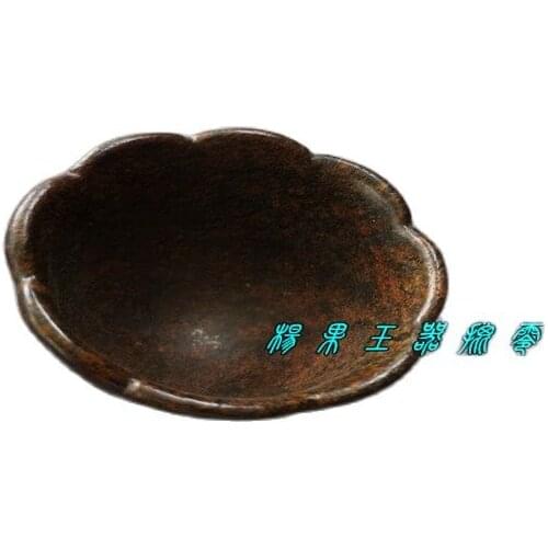 Antique Xiuyu tea cup petal mouth wine cup jade wine set