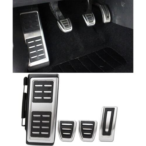 Auto Stainless Steel Car Fuel Brake Pedal Rest Foot Pedals Cover for Volkswagen VW Skoda Kodiaq 2016 2017 2018 2019 2020