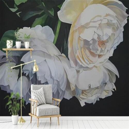 Beibehang Custom large mural wallpaper European retro nostalgic hand-painted rose floral sofa background wall papers home decor