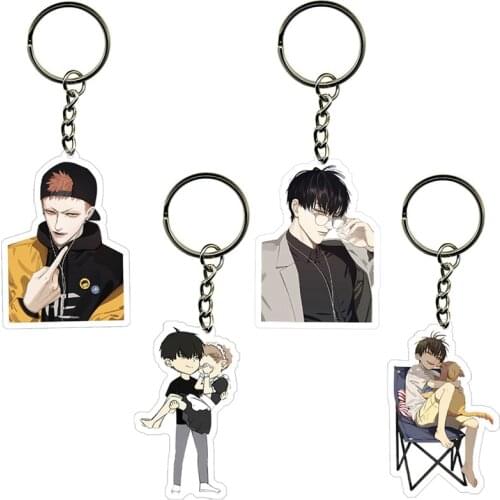 New Anime 19 Days Double-sided Keychain Cute Keyrings Youth Key Holder Cartoon Figure Hetian Jian Yi Pendent Key Ring Jewelry