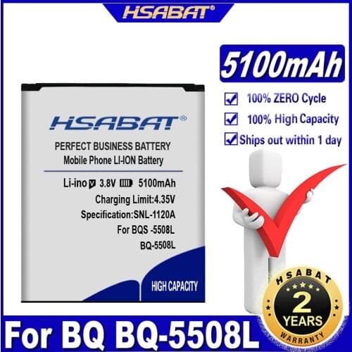 HSABAT BQ-5500L 5100mAh Battery for BQS ADVANCE BQ-5522 BQ-5591 Jeans BQ-5508L NEXT LTE BQ-5520L Slik Batteries