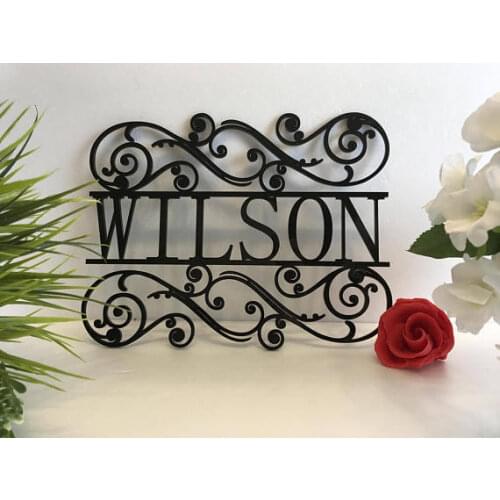 Personalized Family Last Name Sign for Outdoor Use Custom House Sign Monogram Garden Door Sign Custom Wedding Gift Door Hanger H