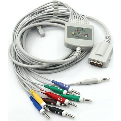 Mortara Burdick ECG EKG Cable 10 Leads IEC Banana 4.0 for Quinton Eclipse Elite