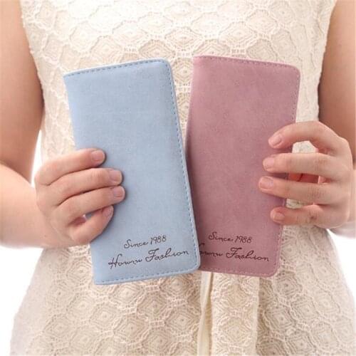 Women Soft Matte Retro Money Clutches PU Leather Women Long Wallet ID Card Holder Money Purse PU Leather Wallet cartera mujer