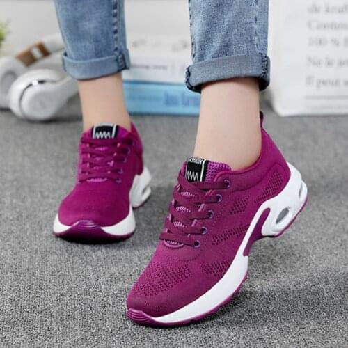 Spring Women Shoes Fashion Casual Platform Sneakers Mesh Breathable Running Shoes Women Sport Flats Tenis Feminino Plus Size 43
