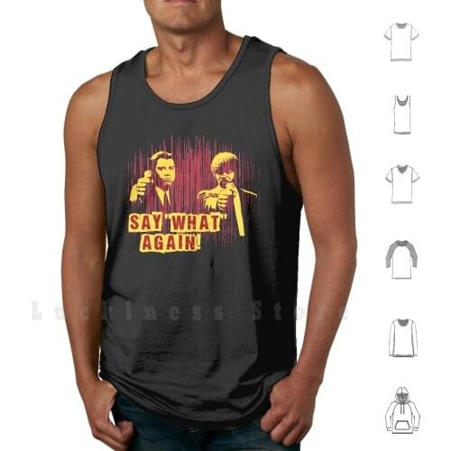 Jules And Vincent " Say What Again " tank tops vest sleeveless Jules Winnfield Vincent Vega Pulp Fiction Cool