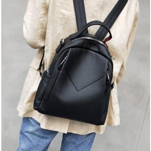 Fashion Solid Genuine Leather Large Capacity Backpack Designer Backpacks