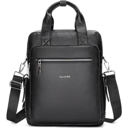 NEW 100% Genuine Leather Handbags Famous Brand Business Men Briefcase Bag Cow Leather Laptop Bag Fashion Man Bag Shoulder Bag