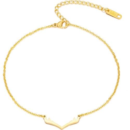 New Fashion Anklet Chain For Womens Girl Party Gift 316L Gold Color Stainless Steel Jewelry Never Fade Initial Anklet Bracelet
