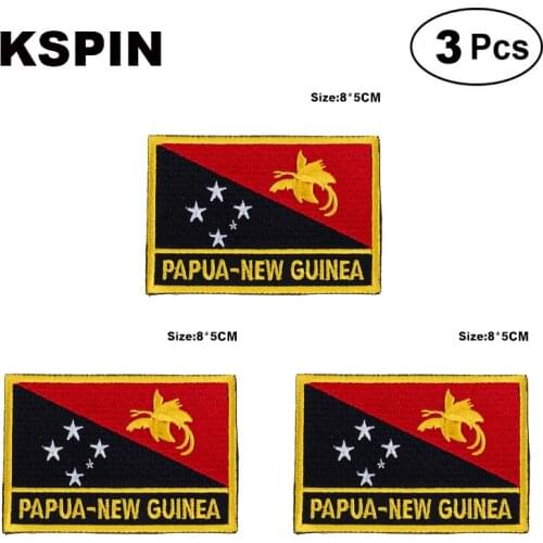 P.N.G. Rectangular Shape Flag patches embroidered flag patches national flag patches for clothing DIY Decoration