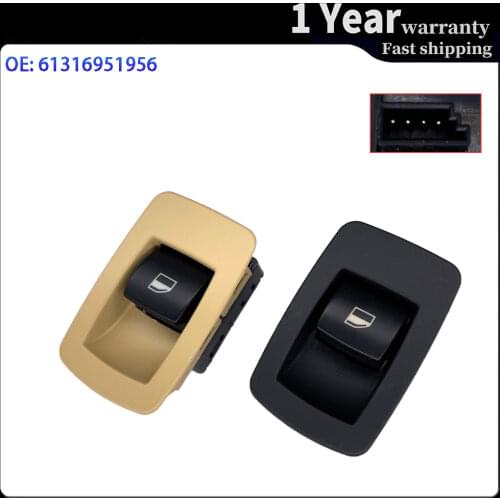 Passenger Side Window Control Switch Beige Black Lifter Button For BMW E60 E61 520i 523i 525i 530i 545i M5 OE61316951956
