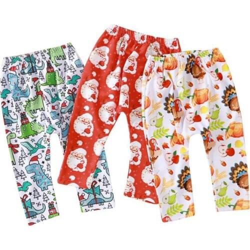 Newborn Infant Baby Boys Girls Trousers Christmas Cartoon Print Pattern Pants Sweatpants 6 12 Months 2 3 Years pantalones bebe