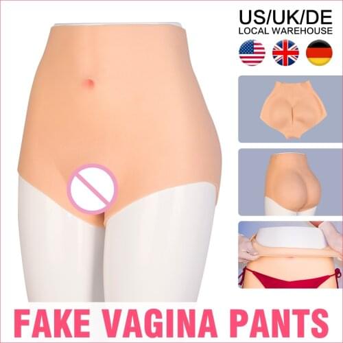 Silicone Realistic Vagina Panties Shemale Crossdresser Pussy Pants Transgender Artificial Sex Fake Underwear Lift Hip Drag Queen