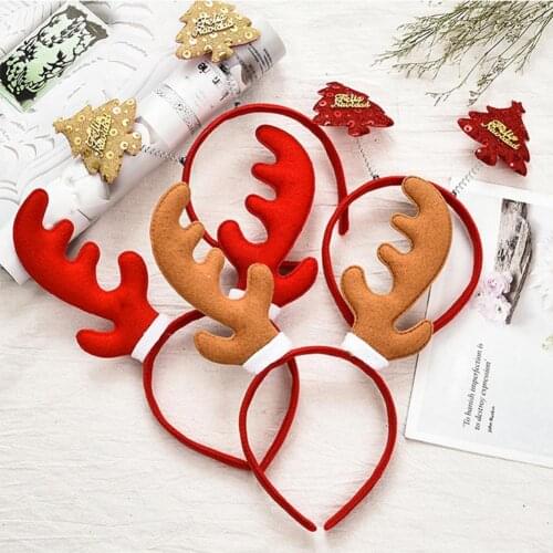 Cute Hair Band Christmas Tree Decor Lovely Christmas Headband Festival Santa Claus Antlers Decor Hair Hoop Hair Accessories