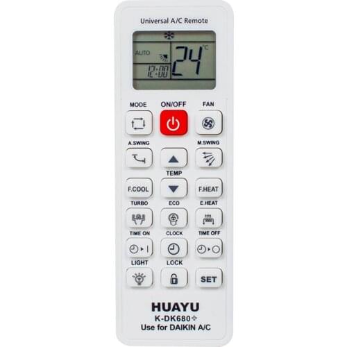 HUAYU KK K-DK680 + DAIKIN UNIVERSAL SMART AIR CONDITIONER REMOTE CONTROLLER AMBALAJLI