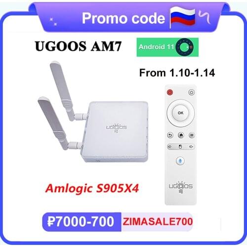 Presale UGOOS AM7 Amlogic S905X4 Smart Android 11 TV Box DDR4 4GB RAM 32GB ROM WiFi 6 1000M LAN Bluetooth 5.0 4K HD Media Player